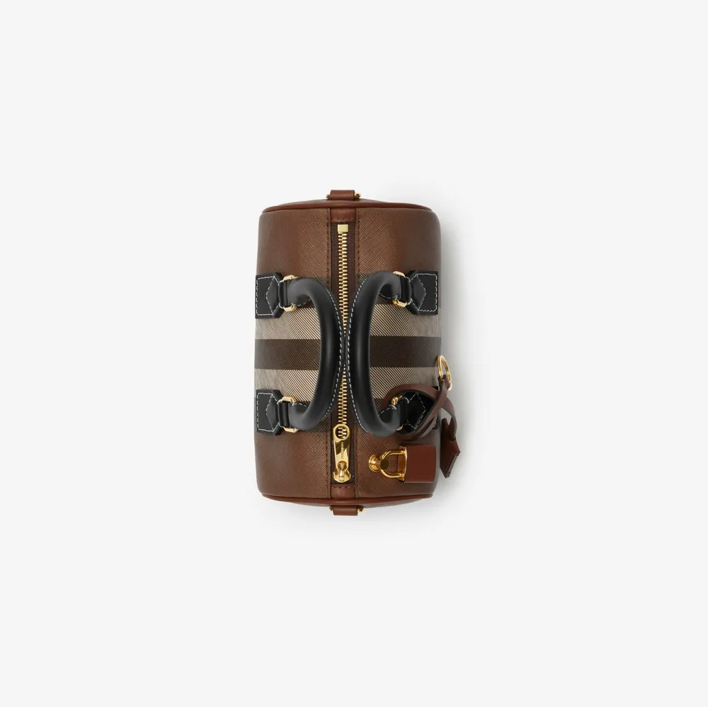 Mini Check Bowling Bag in Dark birch brown - Women | Burberry® Official