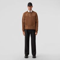 Embroidered Oak Leaf Crest Cotton Sweatshirt Dark Birch Brown - Men | Burberry® Official