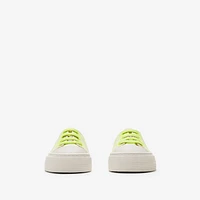 Check Cotton Sneakers in Vivid lime - Children | Burberry® Official