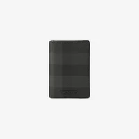 Check Folding Card Case in Charcoal - Men