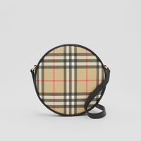 Vintage Check and Leather Louise Bag in Archive Beige/black - Women | Burberry® Official
