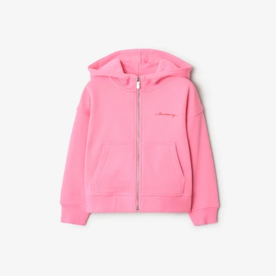 Cotton Zip Hoodie in Blossom | Burberry® Official