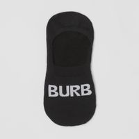 Logo Intarsia Cotton Blend Sneaker Socks Black | Burberry® Official