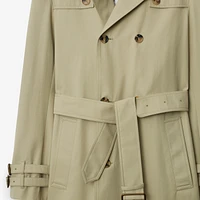 Mid-length Gabardine Trench Coat in Skylark - Men | Burberry® Official