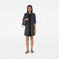 Short Cotton Blend Trench Coat in Magnet - Women, Tropical Gabardine | Burberry® Official