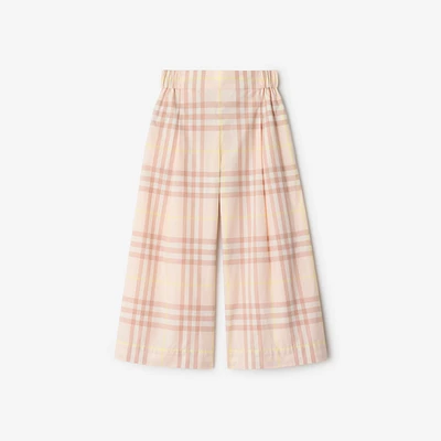 Check Cotton Trousers in Shell | Burberry® Official