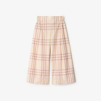 Check Cotton Trousers in Shell | Burberry® Official