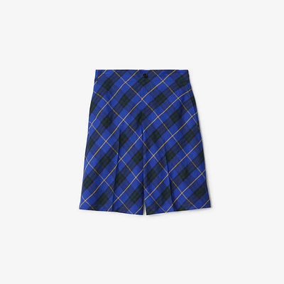 Check Linen Shorts in Bright navy - Men | Burberry® Official