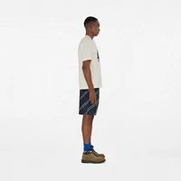 Check Silk Poplin Shorts in Ink blue - Men | Burberry® Official