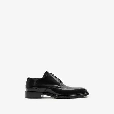 Leather Derby Shoes in Black - Men | Burberry® Official