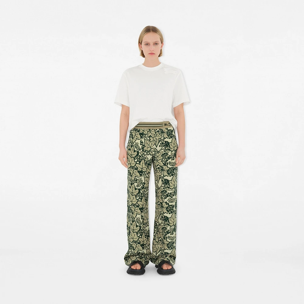 Ivy Silk Trousers in Safari - Women, Cotton | Burberry® Official