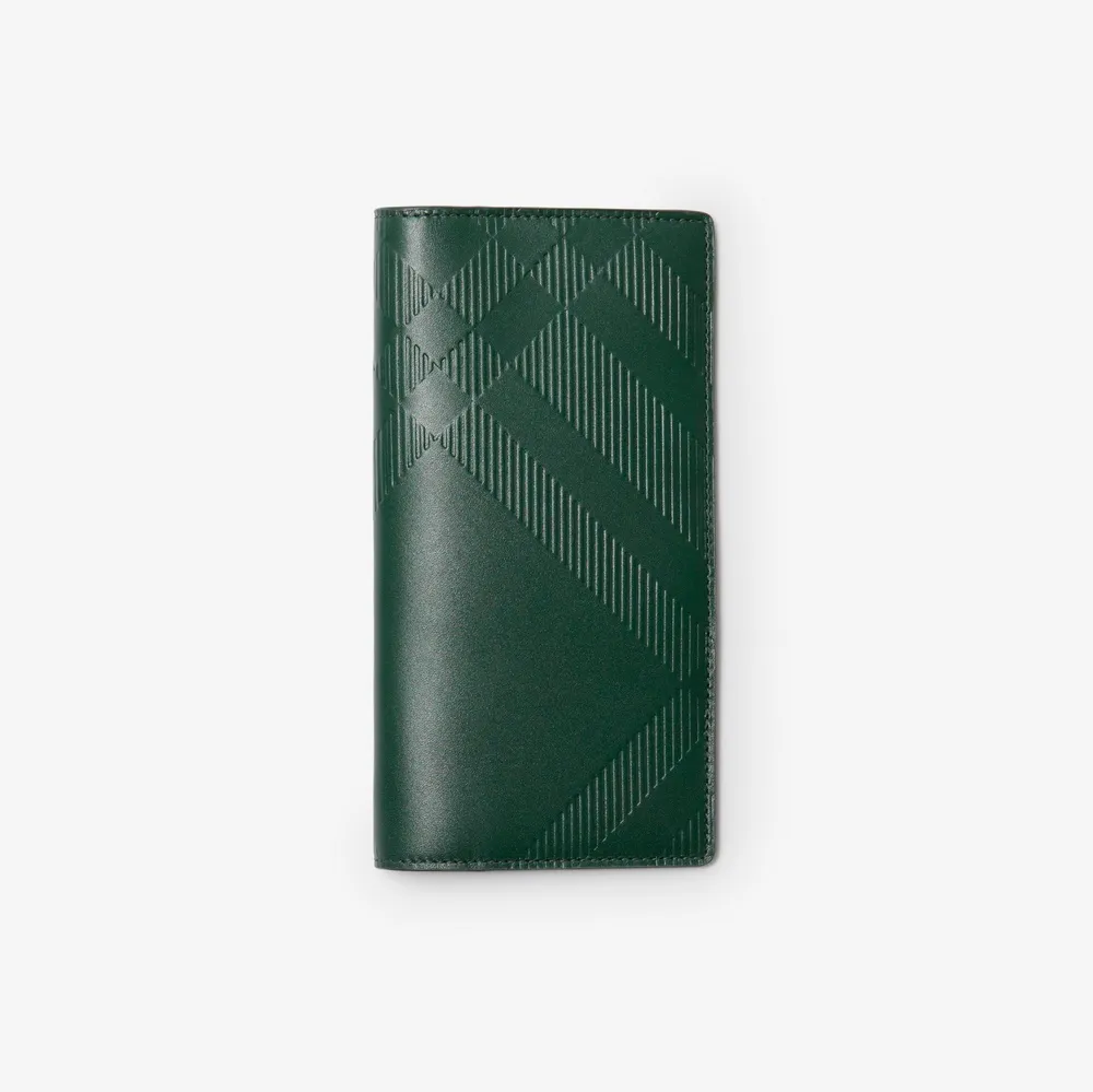 Check Leather Bifold Wallet in Vine - Men | Burberry® Official