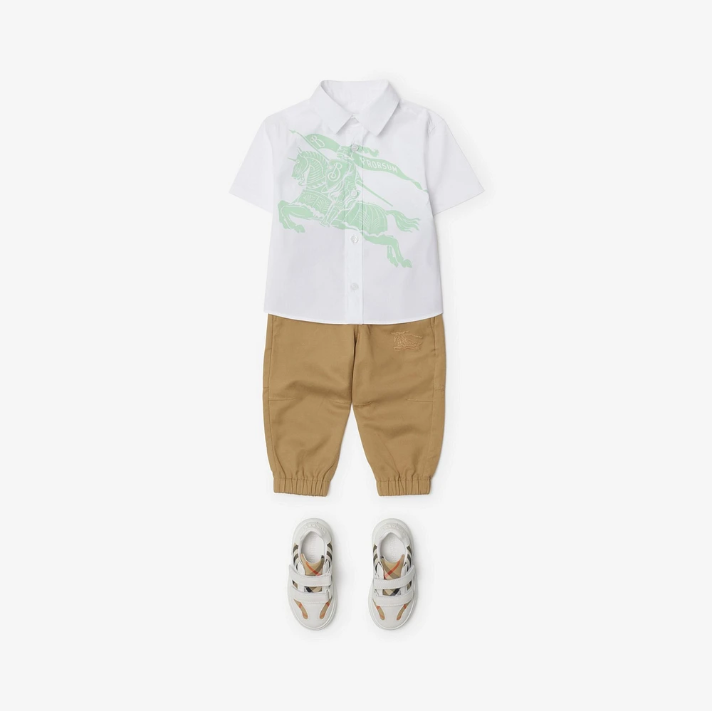 EKD Stretch Cotton Shirt in White/breeze | Burberry® Official