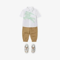 EKD Stretch Cotton Shirt in White/breeze | Burberry® Official
