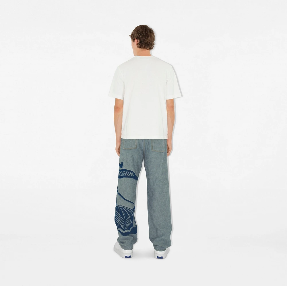 EKD Oversized Fit Jeans in Denim blue - Men, Cotton | Burberry® Official