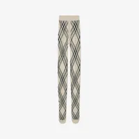 Check Wool Blend Tights in Flax/ivy | Burberry® Official