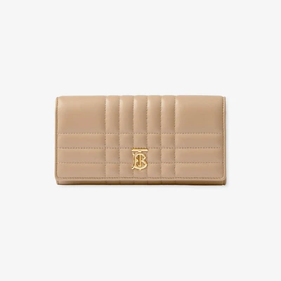Quilted Leather Lola Continental Wallet in Oat beige - Women | Burberry® Official