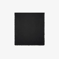 Wide Check Wool Silk Scarf in Black | Burberry® Official