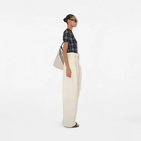 Check Wool Blend Top in Ink/chalk - Women | Burberry® Official