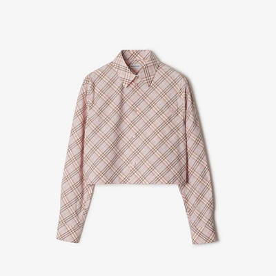 Cropped Check Cotton Shirt in Floss - Women | Burberry® Official