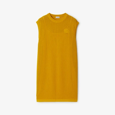 Cotton Mesh Dress in Sunflower - Women, Silk | Burberry® Official