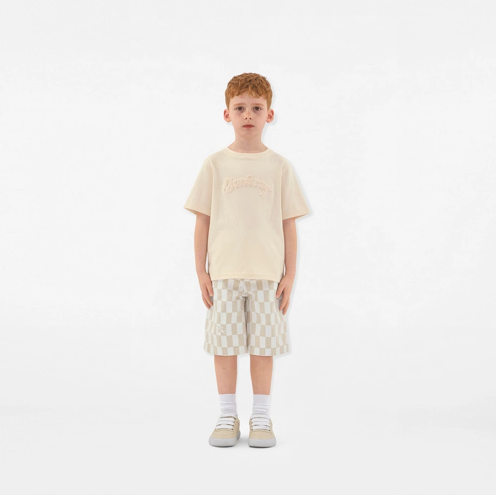 Logo Cotton T-shirt in Calico | Burberry® Official