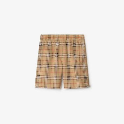 Check Jersey Shorts in Sand - Men | Burberry® Official