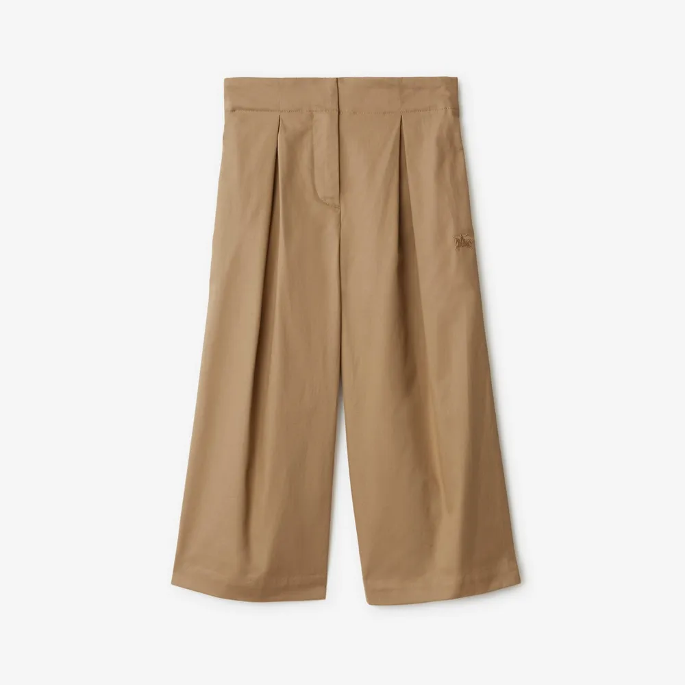 Check Cotton Trousers in Archive beige - Women