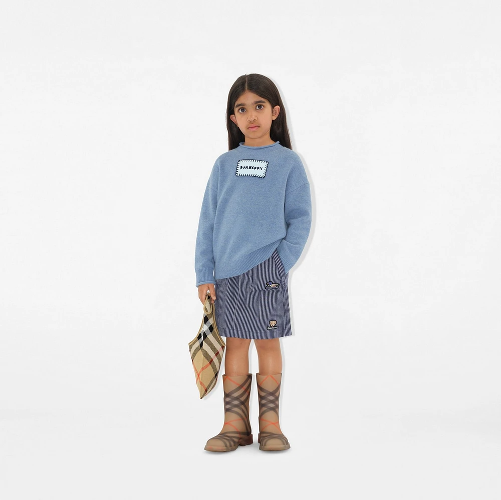 Check Tie Bag in Sand - Children | Burberry® Official