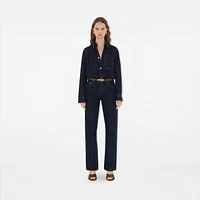 Check and Leather Reversible TB Belt in Dark birch brown - Women | Burberry® Official