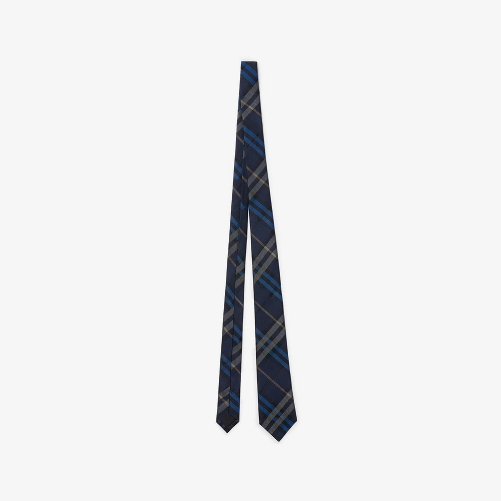 Check Silk Tie in Ink - Men | Burberry® Official
