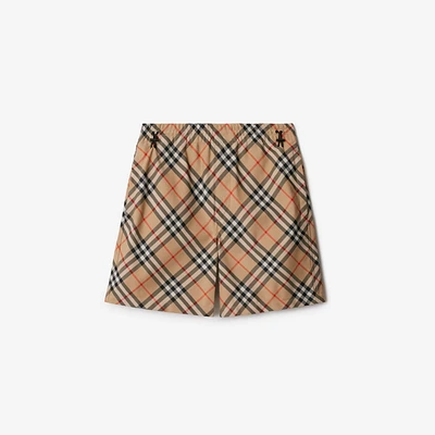 Check Shorts in Sand - Men, Nylon | Burberry® Official