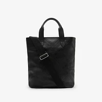 Embossed Check Tote in Black - Men | Burberry® Official