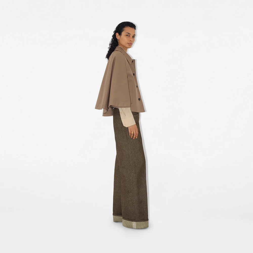 Cotton Blend Cape in Trail - Women, Tropical Gabardine | Burberry® Official