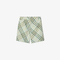 Check Cotton Shorts in Breeze | Burberry® Official