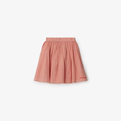 Gingham Cotton Skirt in Orange red | Burberry® Official