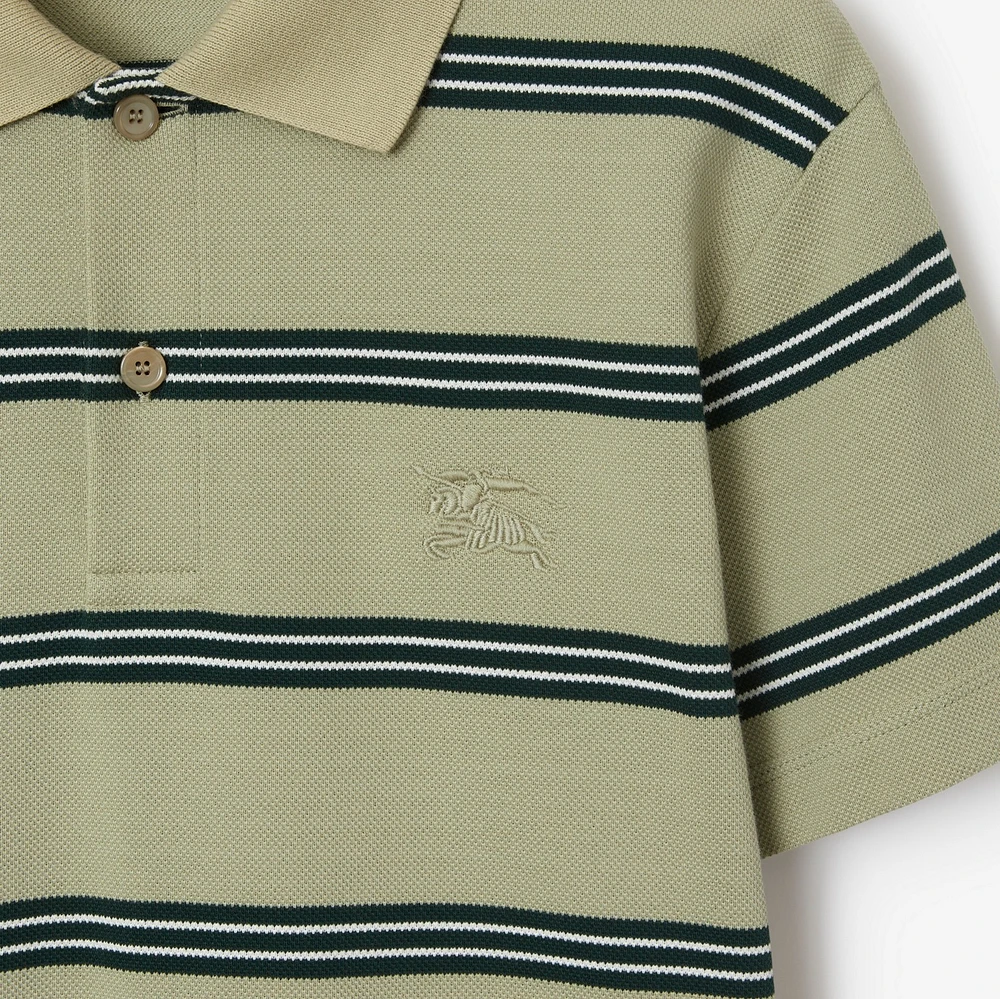 Striped Cotton Polo Shirt in Shire - Men | Burberry® Official