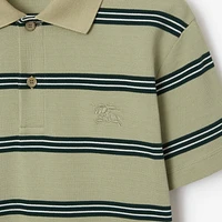 Striped Cotton Polo Shirt in Shire - Men | Burberry® Official