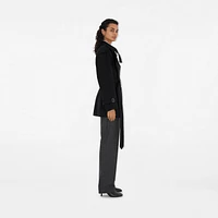 Gabardine Trench Jacket in Black - Women, Cotton | Burberry® Official