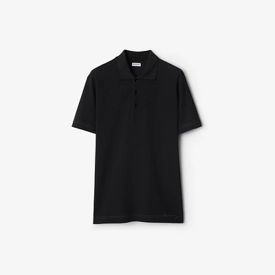 Cotton Polo Shirt in Black - Men | Burberry® Official