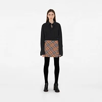 Check Wool Blend Mini Kilt in Linden - Women, Technical | Burberry® Official