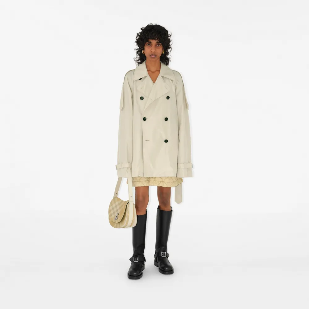 Short Silk Trench Coat in Calico - Women | Burberry® Official