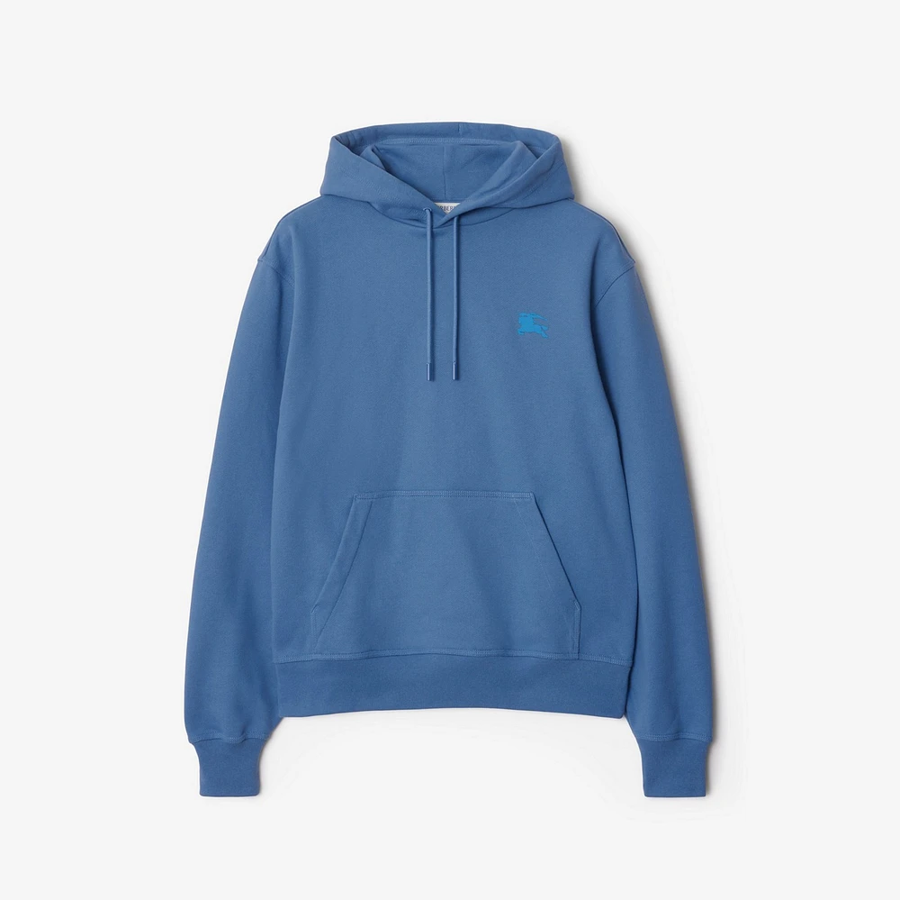 EKD Badge Cotton Hoodie in Pool - Men | Burberry® Official