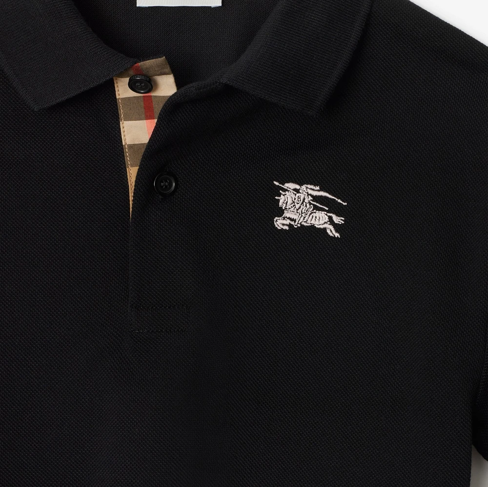 Cotton Polo Shirt in Black | Burberry® Official
