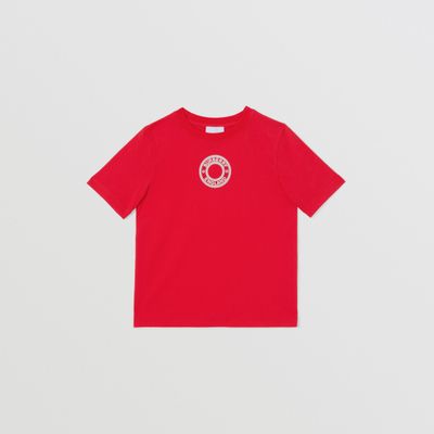 Logo Graphic Cotton T-shirt Bright Red | Burberry® Official