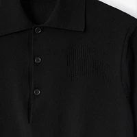 Cotton Blend Polo Shirt in Black - Women | Burberry® Official