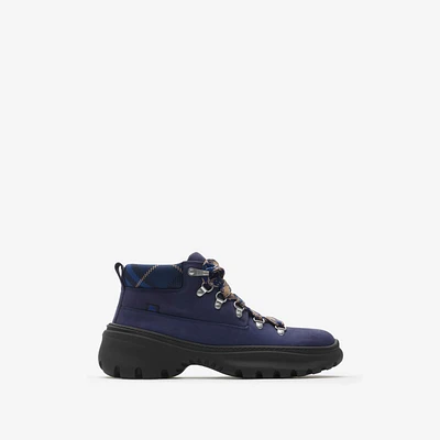 Nubuck Scoot Hike Boots​ in River - Men | Burberry® Official