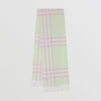 The Classic Check Cashmere Scarf in Soft Pistachio | Burberry® Official