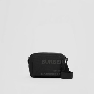 Horseferry Print Nylon Crossbody Bag in Black - Men | Burberry® Official
