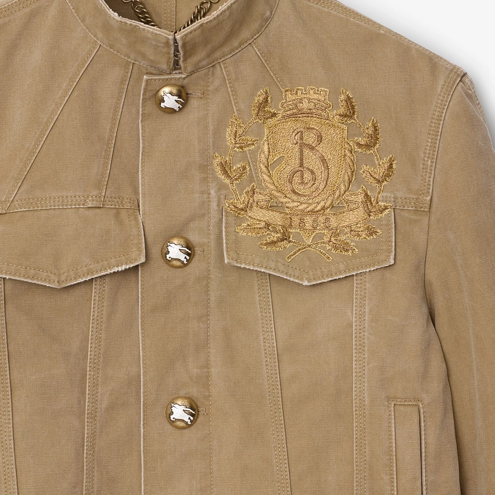 B Crest Cotton Jacket in Walrus - Men | Burberry® Official